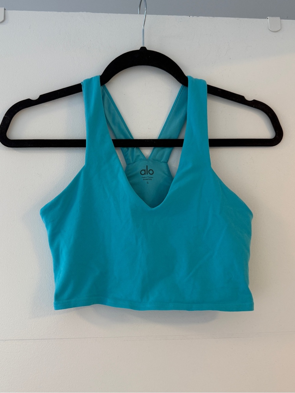 Alo Yoga Airbrush Real Bra Tank Ocean Teal S